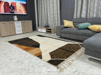 Custom Beni Ourain Rug - Handwoven Moroccan Wool Rug in Cream, Toffee & Camel