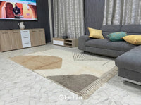 Custom Beni Ourain Rug - Made to Order Moroccan Wool Rug in Cream & Grey