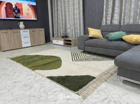 Custom Beni Ourain Rug - Made to Order Olive Green & Kombu Wool Rug
