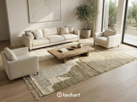 Luxurious Custom Size Shag Rug at the Foot of a Bed, Adding Warmth and Texture with Natural Wool Moroccan Craftsmanship
