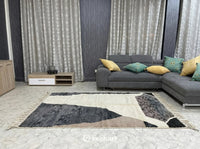 Custom Beni Ourain Rug - Handwoven Moroccan Wool with Grey & Taupe Diamonds