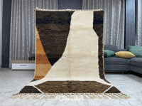 Custom Beni Ourain Rug - Handwoven Moroccan Wool Rug in Cream, Toffee & Camel