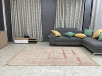 Custom Beni Ourain Rug - Made to Order Moroccan Wool with Pink Diamonds