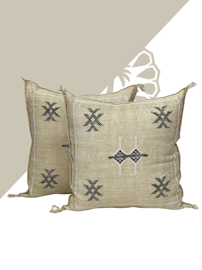 Vanilla Serenity Haven Moroccan Wool Pillow Cover by Bazarugs — Handmade Moroccan Accent